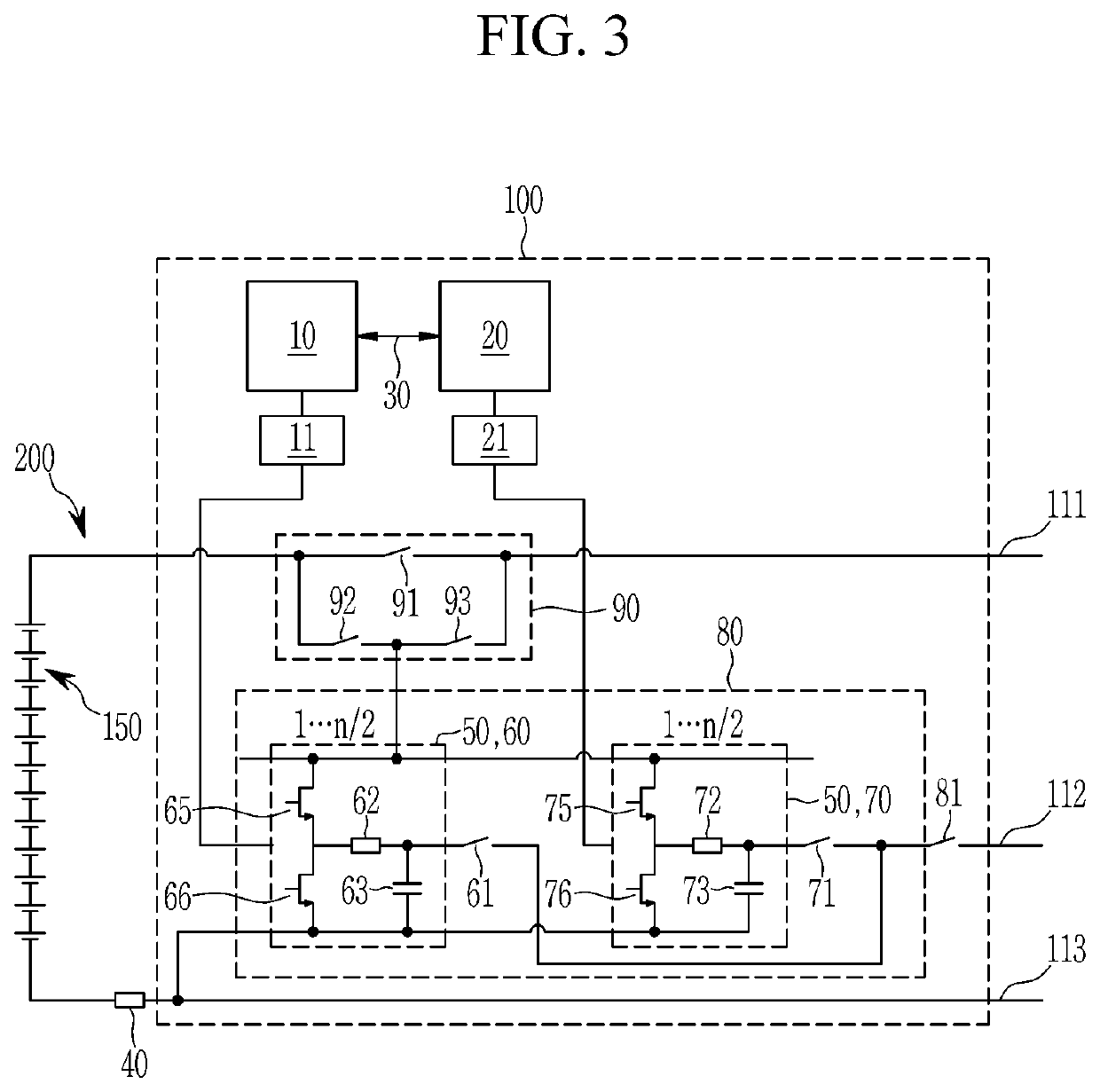 Control system for a battery system