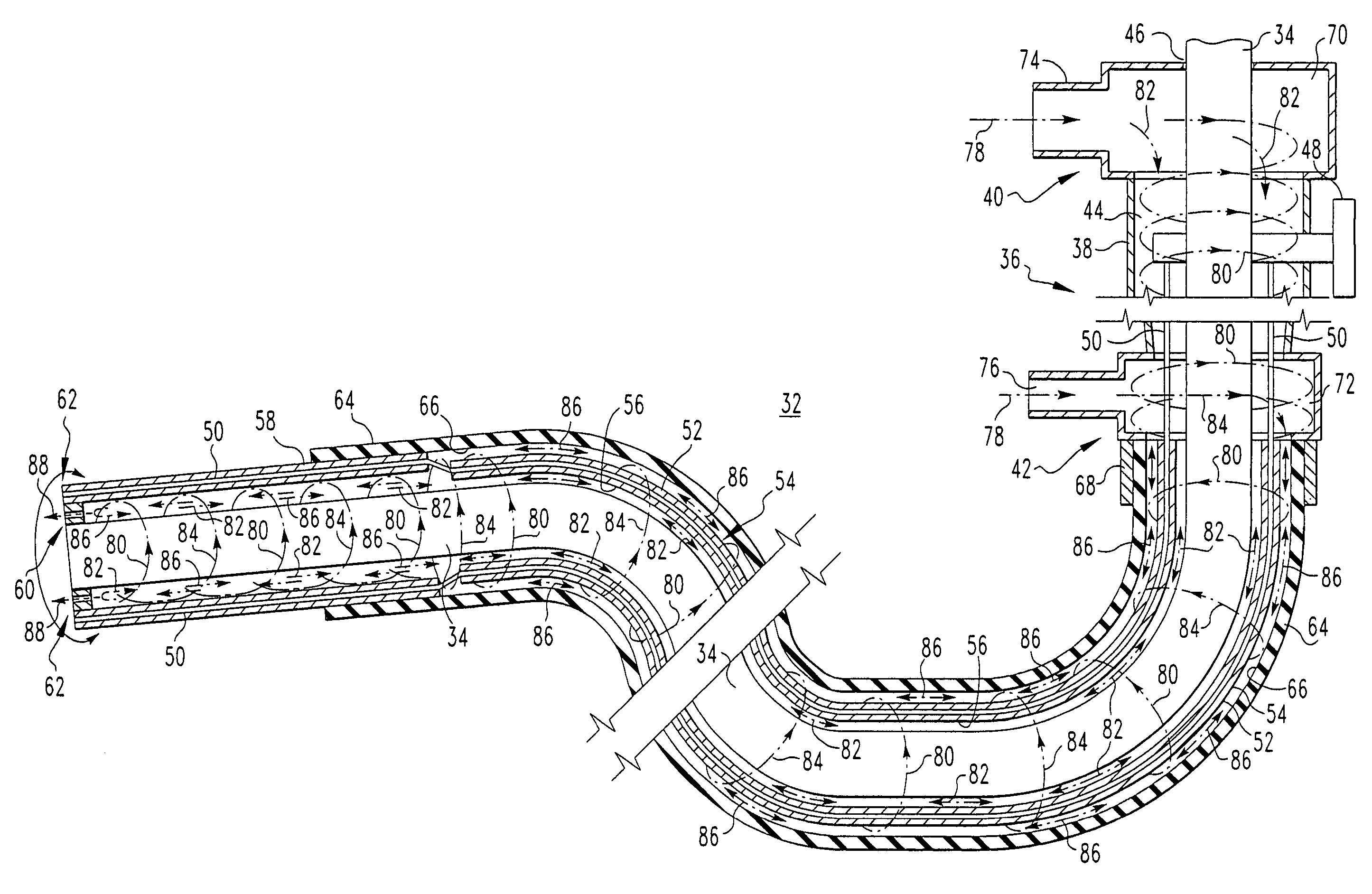 High-temperature inspection device and cooling apparatus therefor