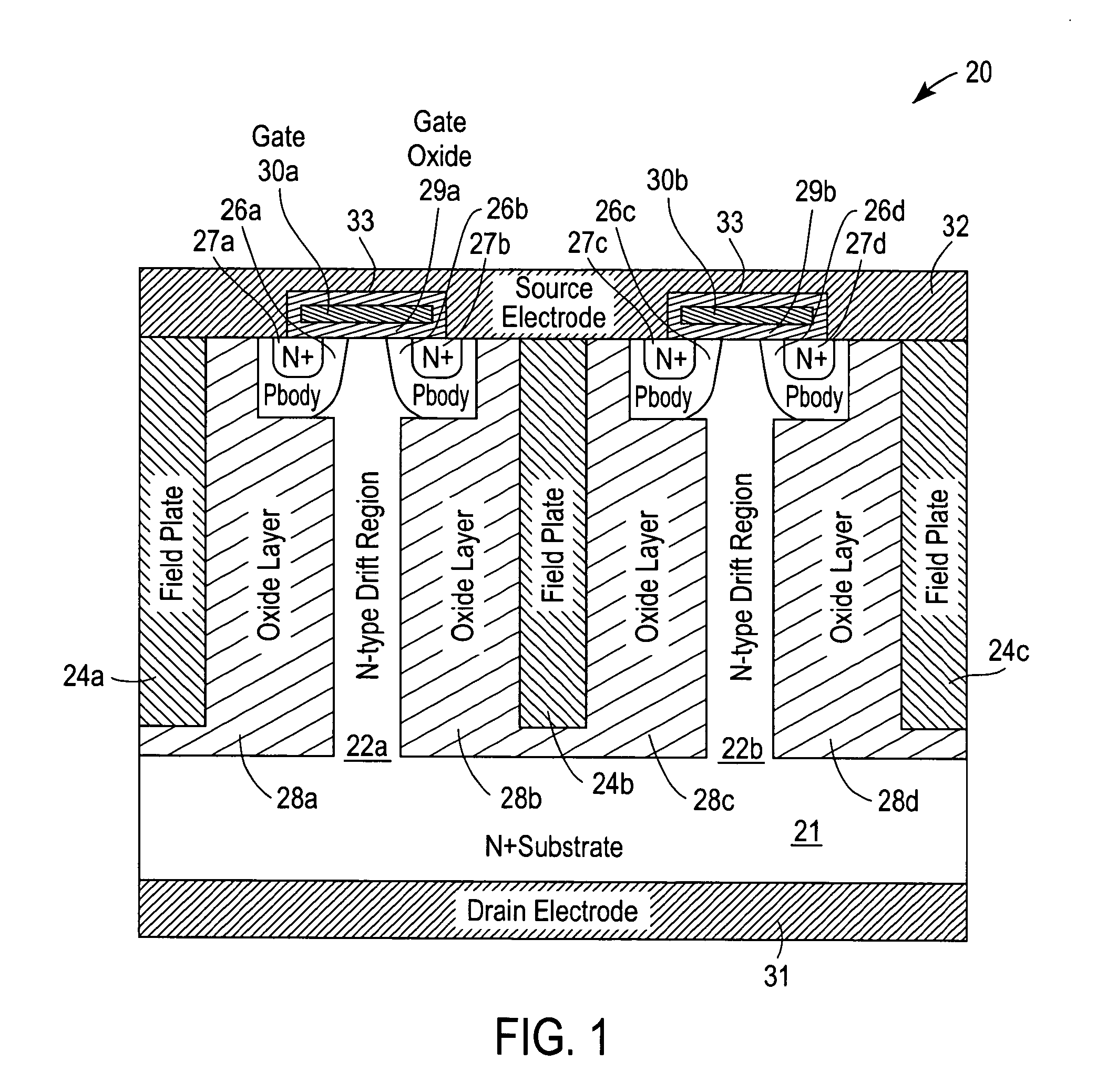 High-voltage vertical transistor with a multi-gradient drain doping profile