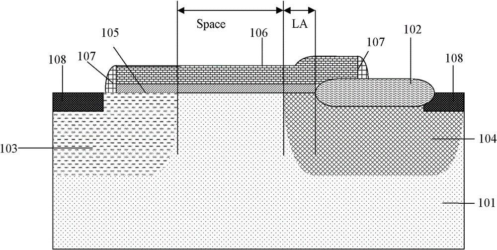 nldmos structure compatible with 5 volt cmos process and its fabrication method