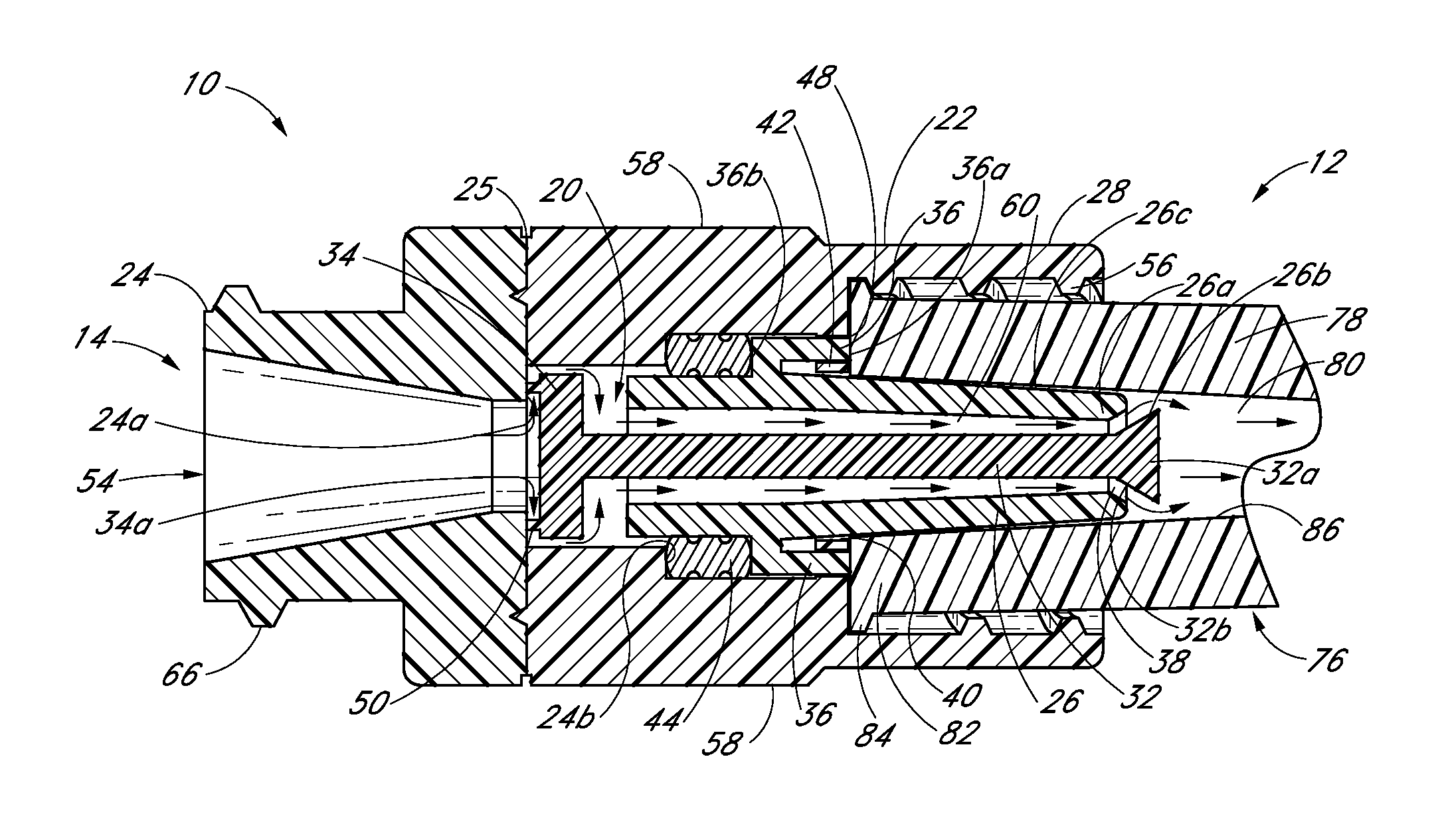 Medical connector with closeable luer connector