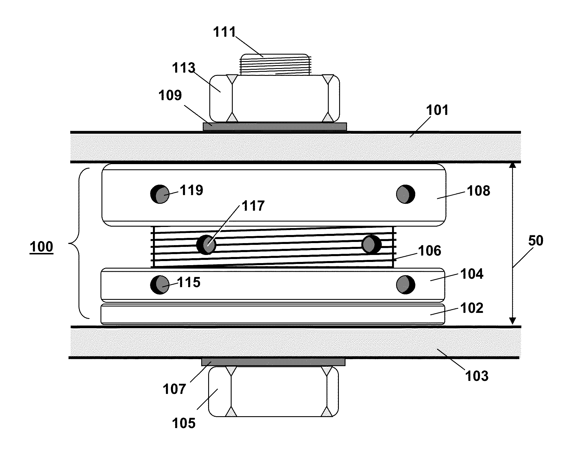 Modular double adjustable chock