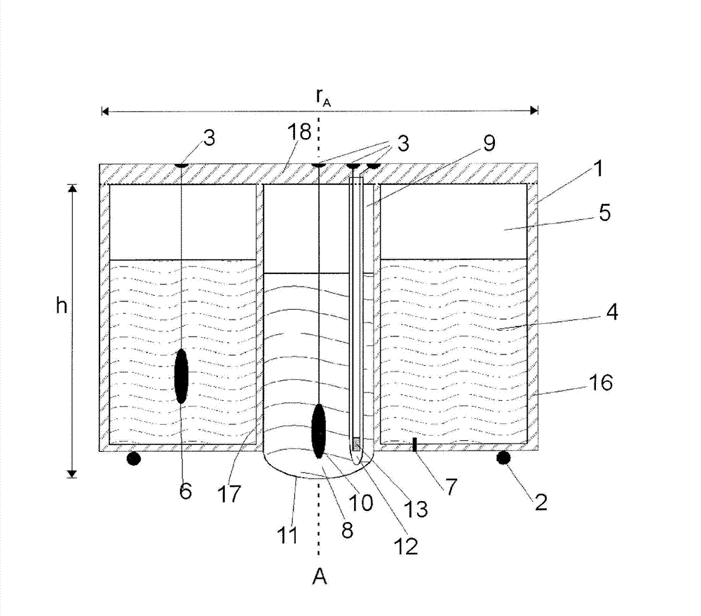 Potentiometric probe for measuring a measurement variable of a medium to be measured contained in a tank