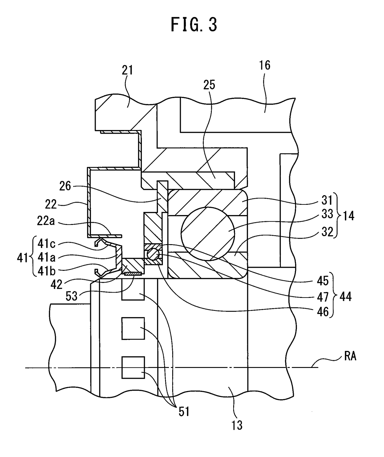 Motor for suppressing entry of foreign matter