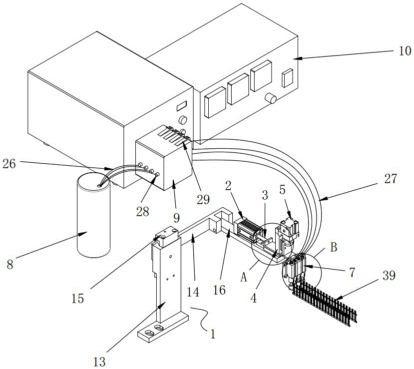 Automatic trace erasing and adhesive-sealing process device capable of comprehensively increasing tin-plating first pass yield of LED