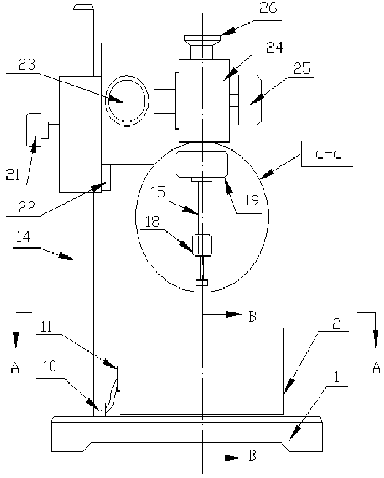 Airtight sintering device of glass tube and MEMS chip