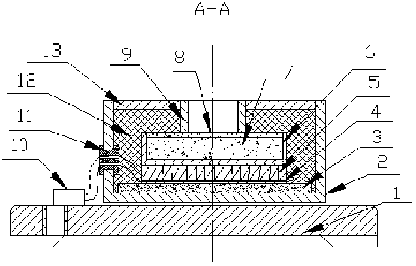 Airtight sintering device of glass tube and MEMS chip