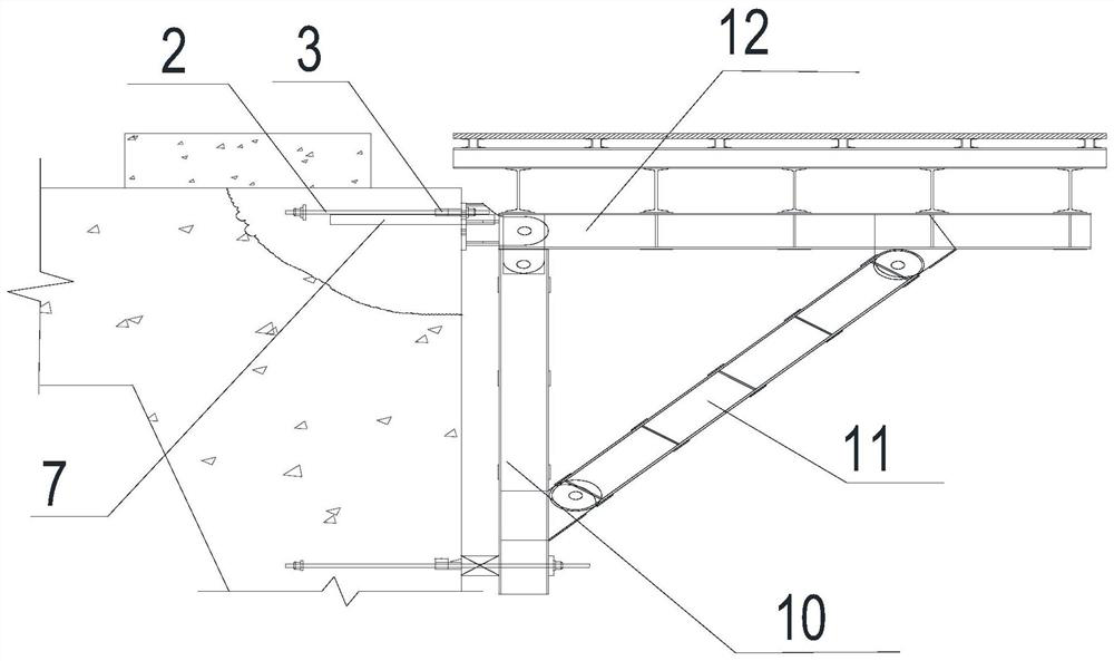 High-pier-side cast-in-place bracket