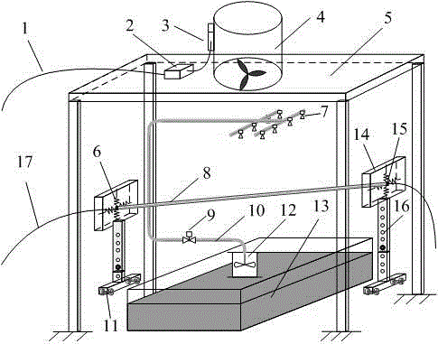 An experimental device for simulating the dynamic characteristics of high-voltage transmission wires under the action of downburst