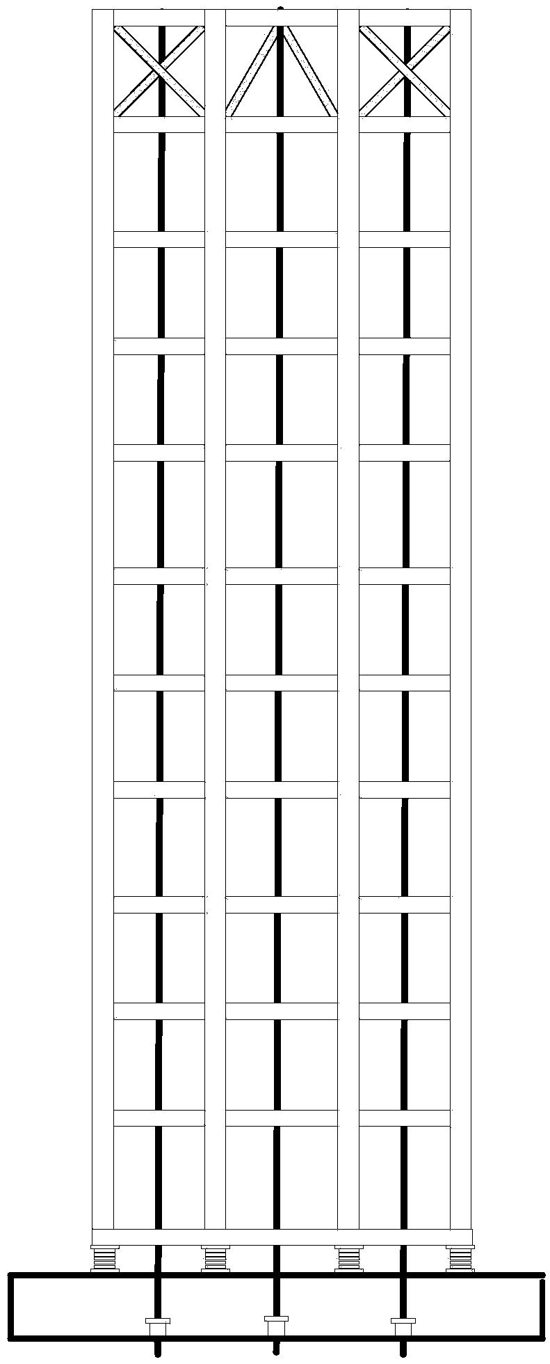 Self-resetting shock insulation structure system capable of preventing shock insulation layer from being pulled