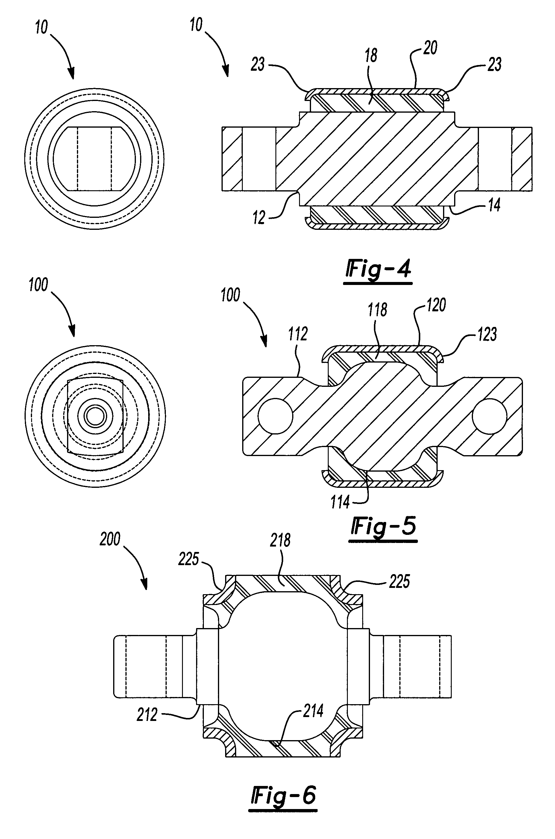 Increased axial rate and improved durability of an elastomeric bushing