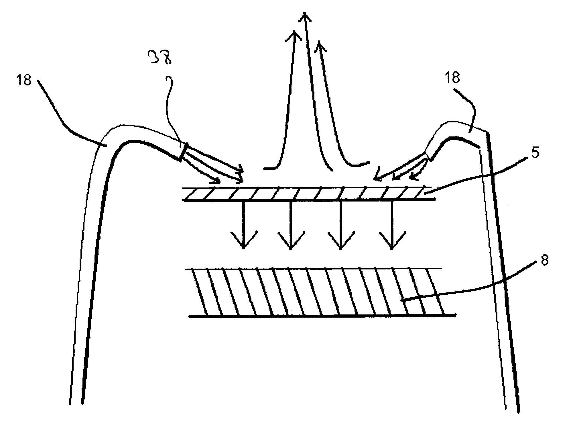 Means and method to prevent liquids and flying debris from blocking the viewing pathway of an optical element