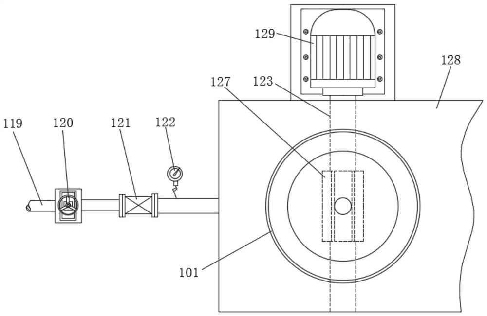 A frying device for processing lion head