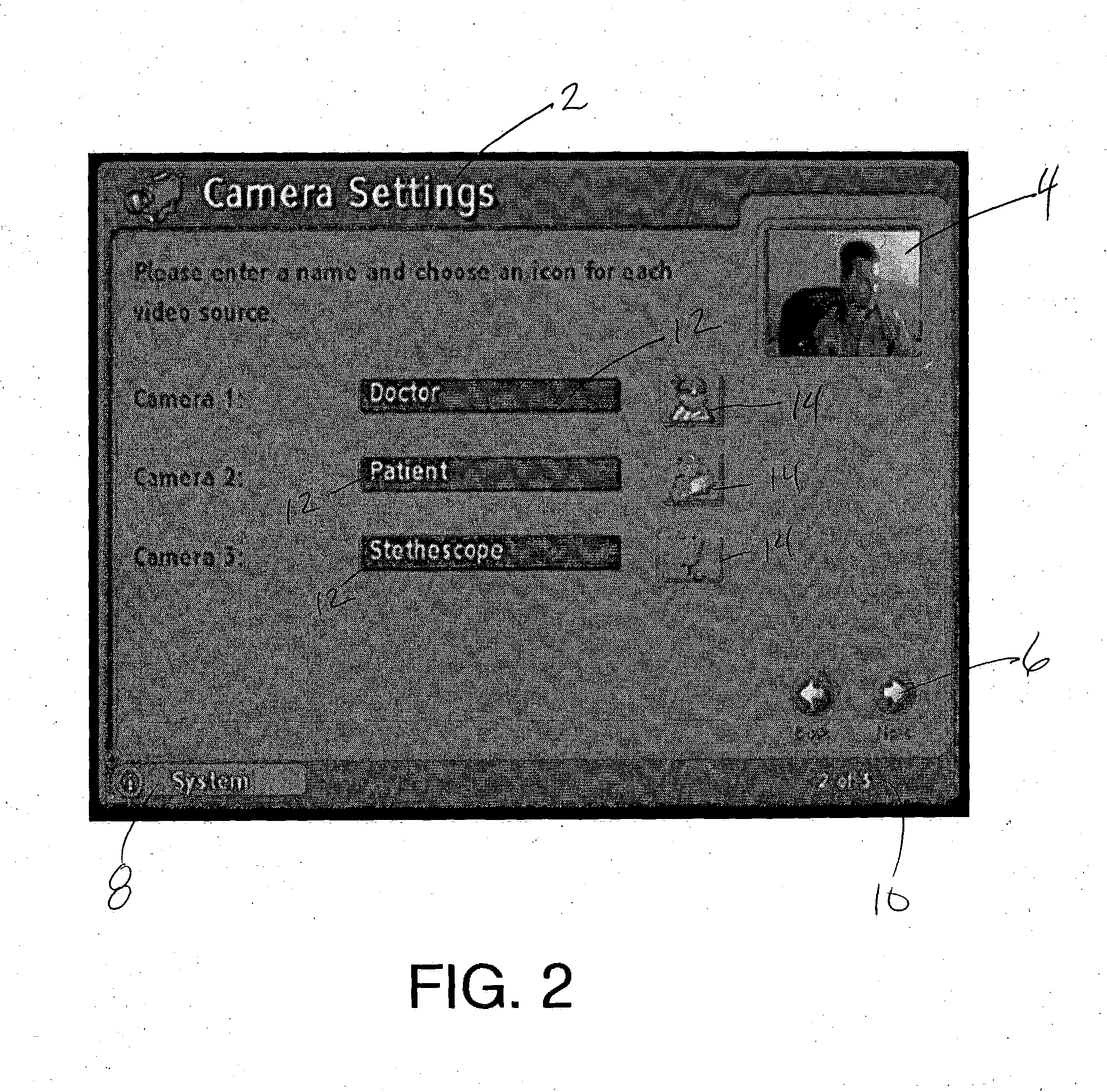 Graphical user interface for system status alert on videoconference terminal