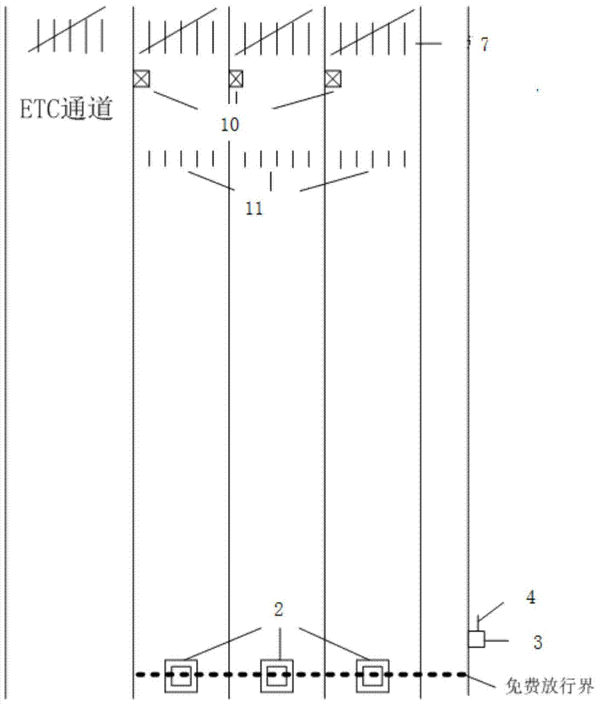 Automatic release system and method of expressway toll station based on free release boundary