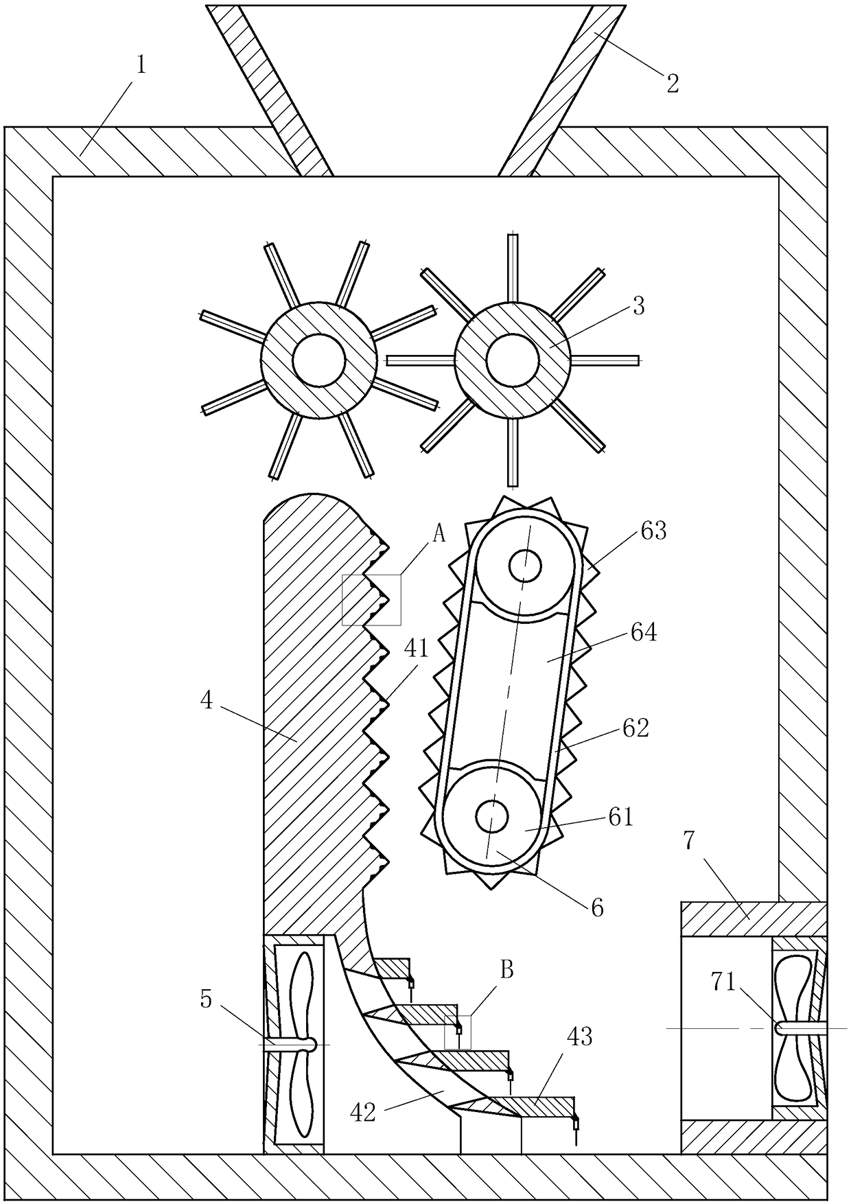 Scrapped vehicle breaking and sorting device