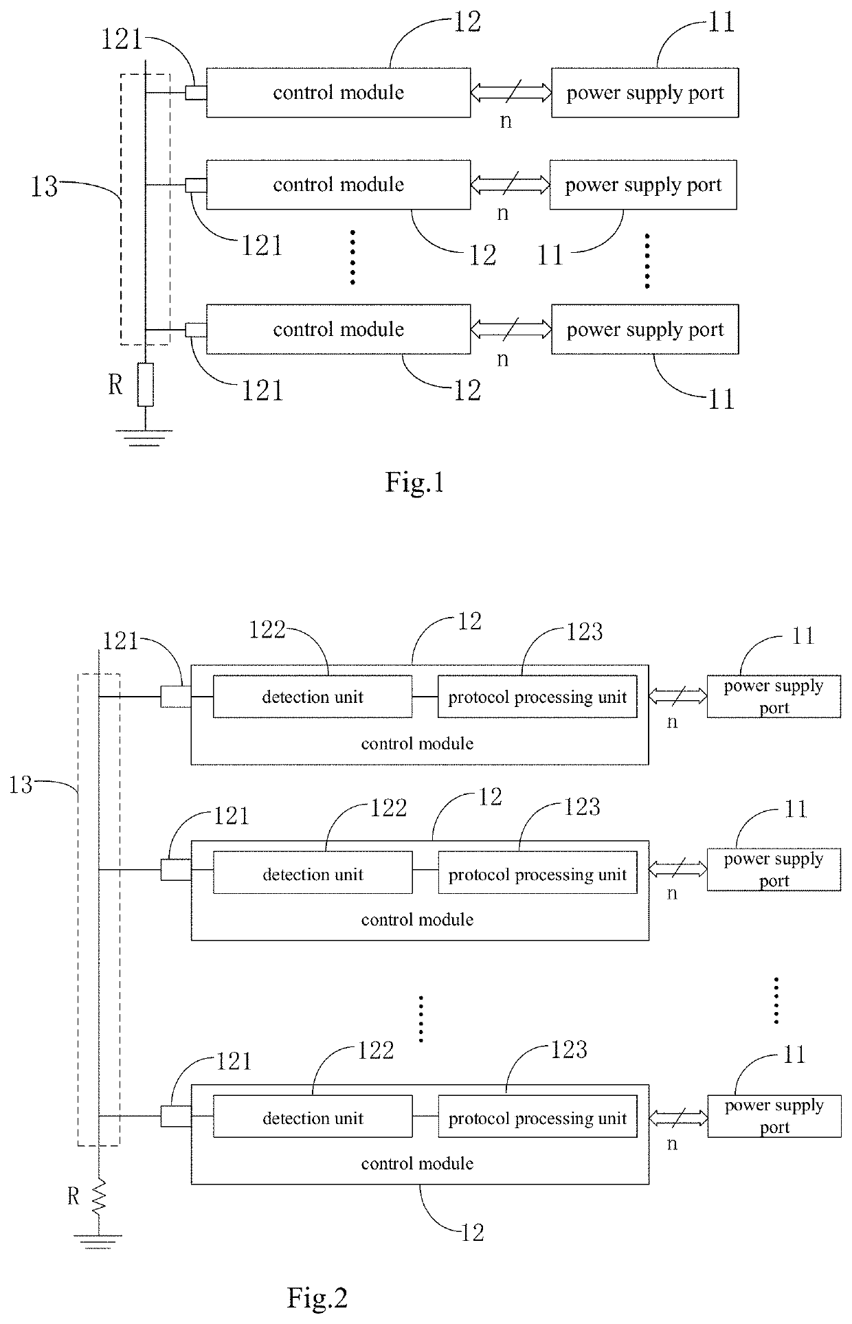 Processing circuit, method, and electronic devicefor multiple power supply ports