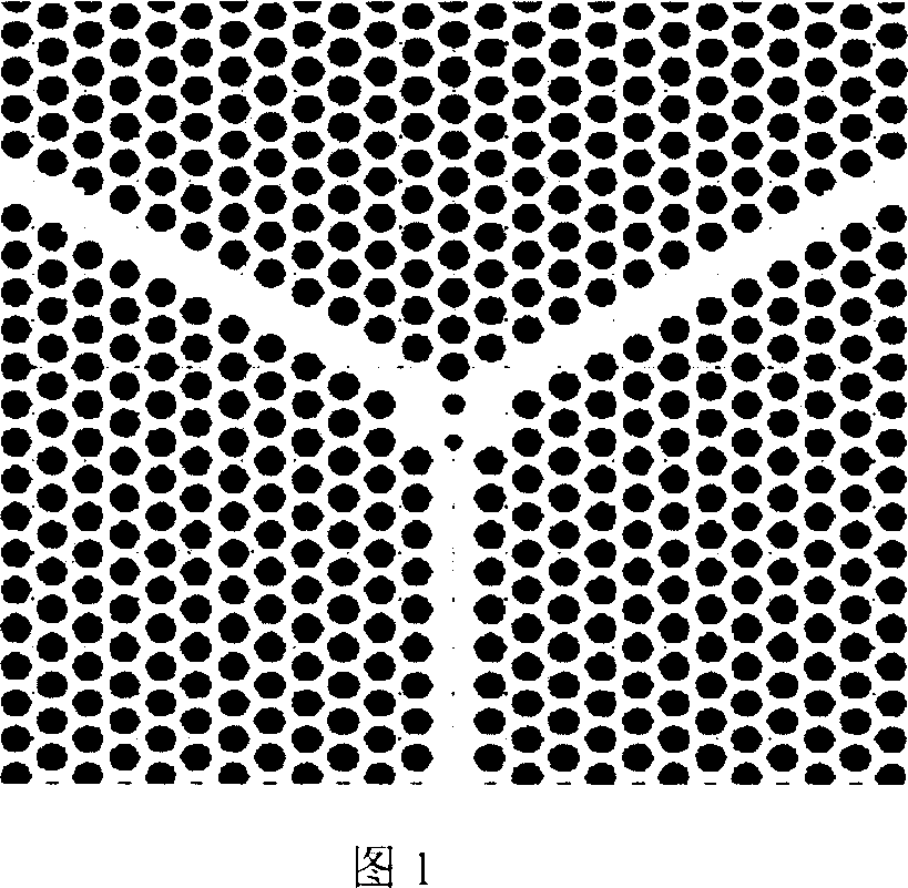 Photonic crystals splitter based on SOI and preparing method