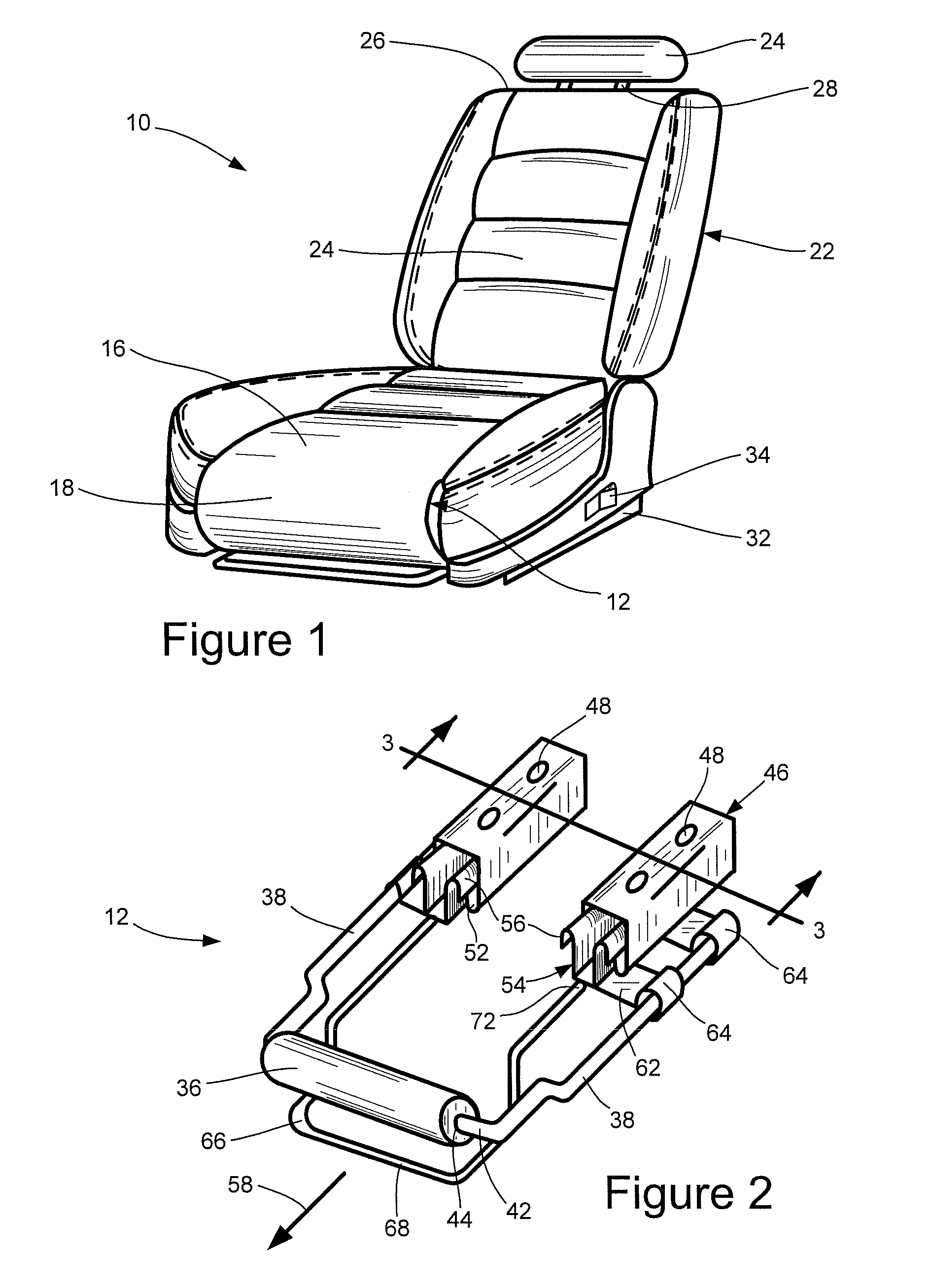 Vehicular seat with adjustable thigh support