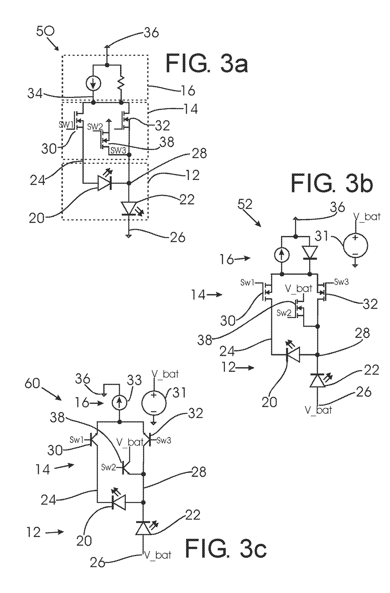 LED lighting circuit with controllable LED matrix