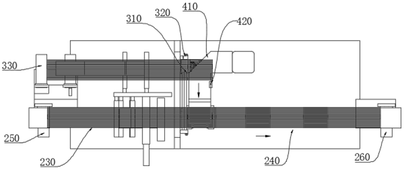 A transmission control device and method for ear glue and nickel transfer belt