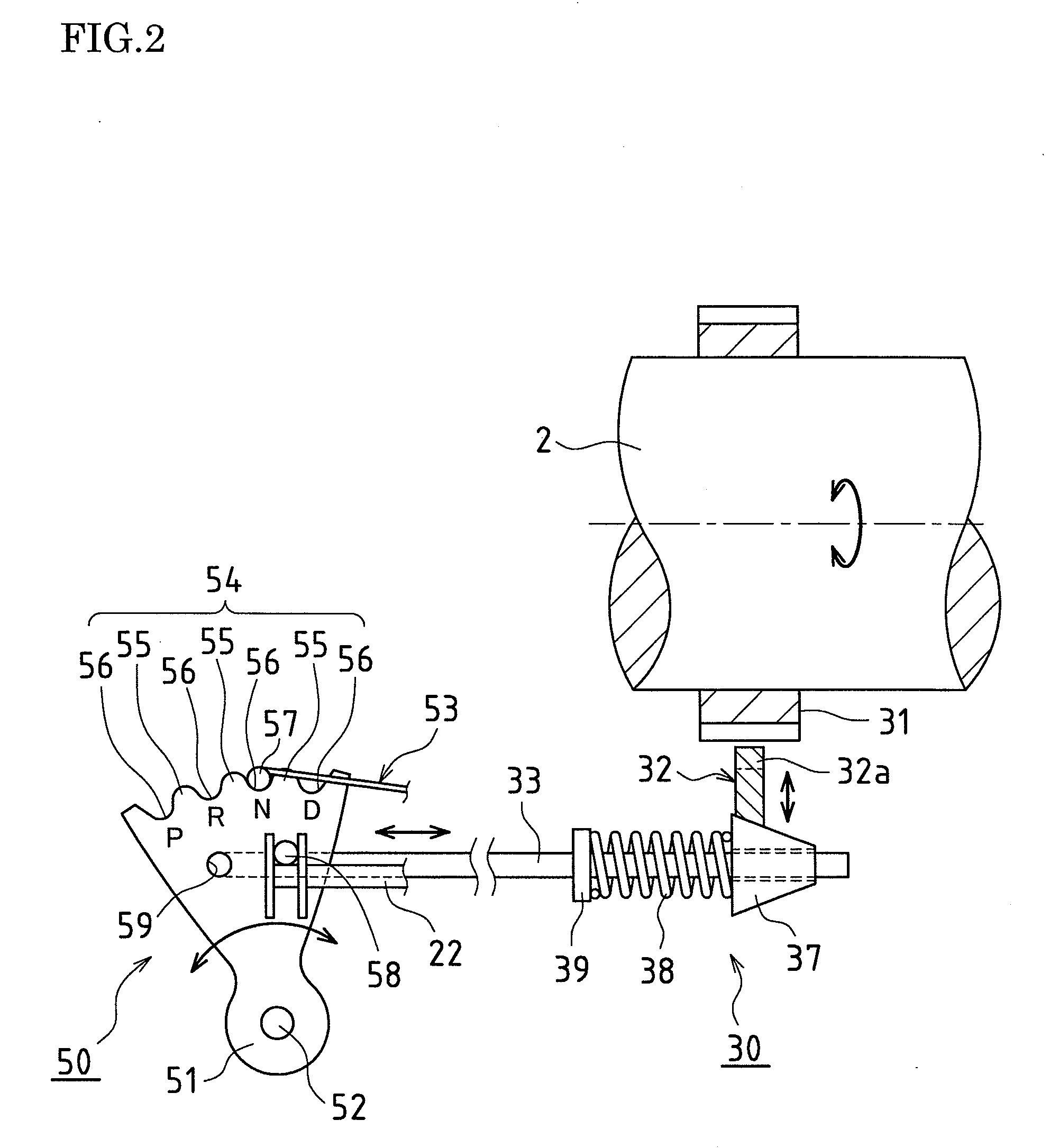 State-changing element operating device, range changing device for automatic transmission, and parking apparatus