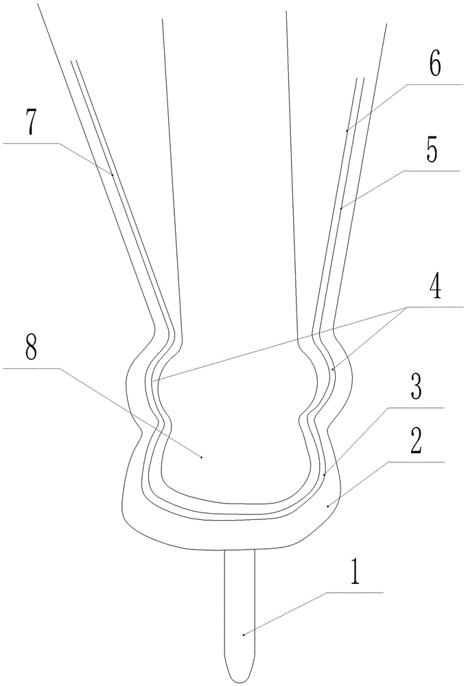 An ankle-joint-protective ice blade that does not limit the flexibility of the ankle