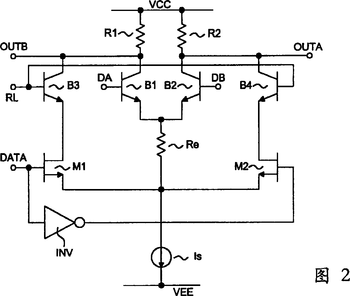 Emitter coupled logic circuit having data heavy dnty function