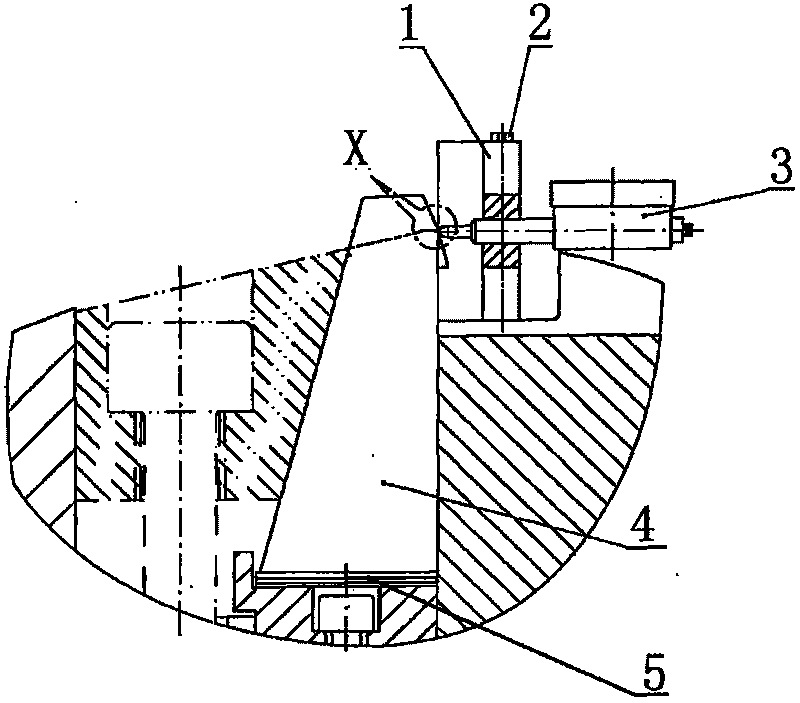 Cold rolled strip resolved cutting flying shear blade primary clearance scaling device and scaling method thereof