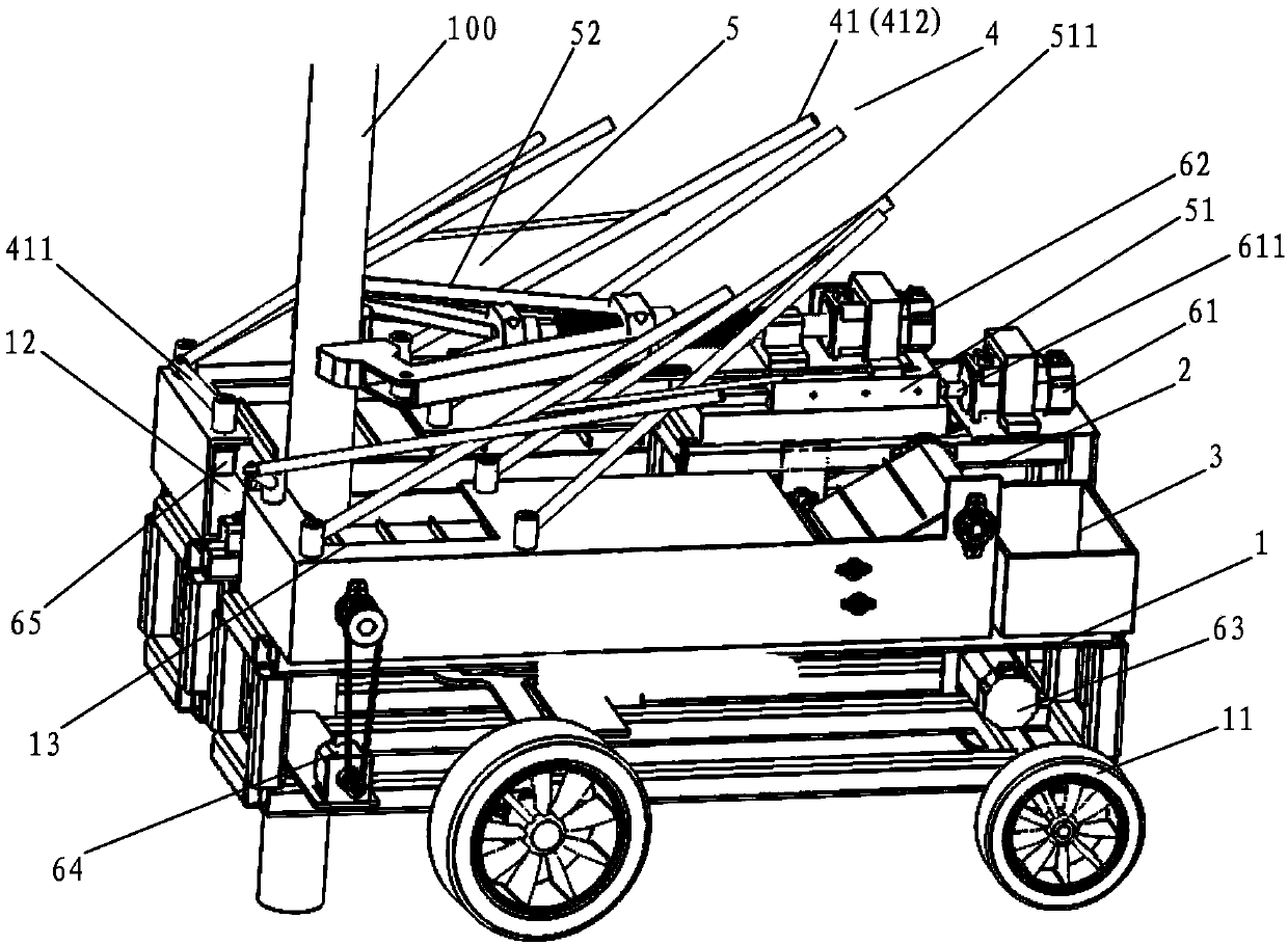 Shake-off-type automatic fruit picking machine