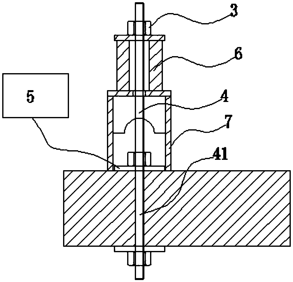 Vertical prestressed steel bar detection module and detection method for bridge concrete construction