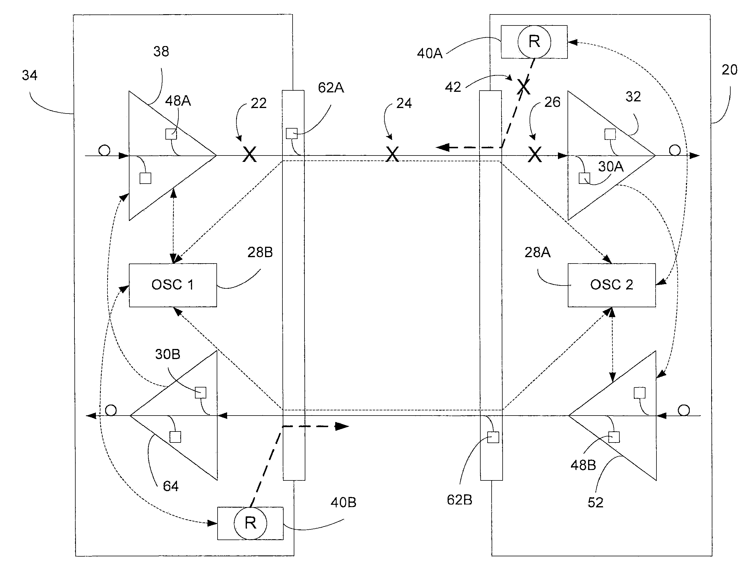 Automatic optical power management in optical communications system