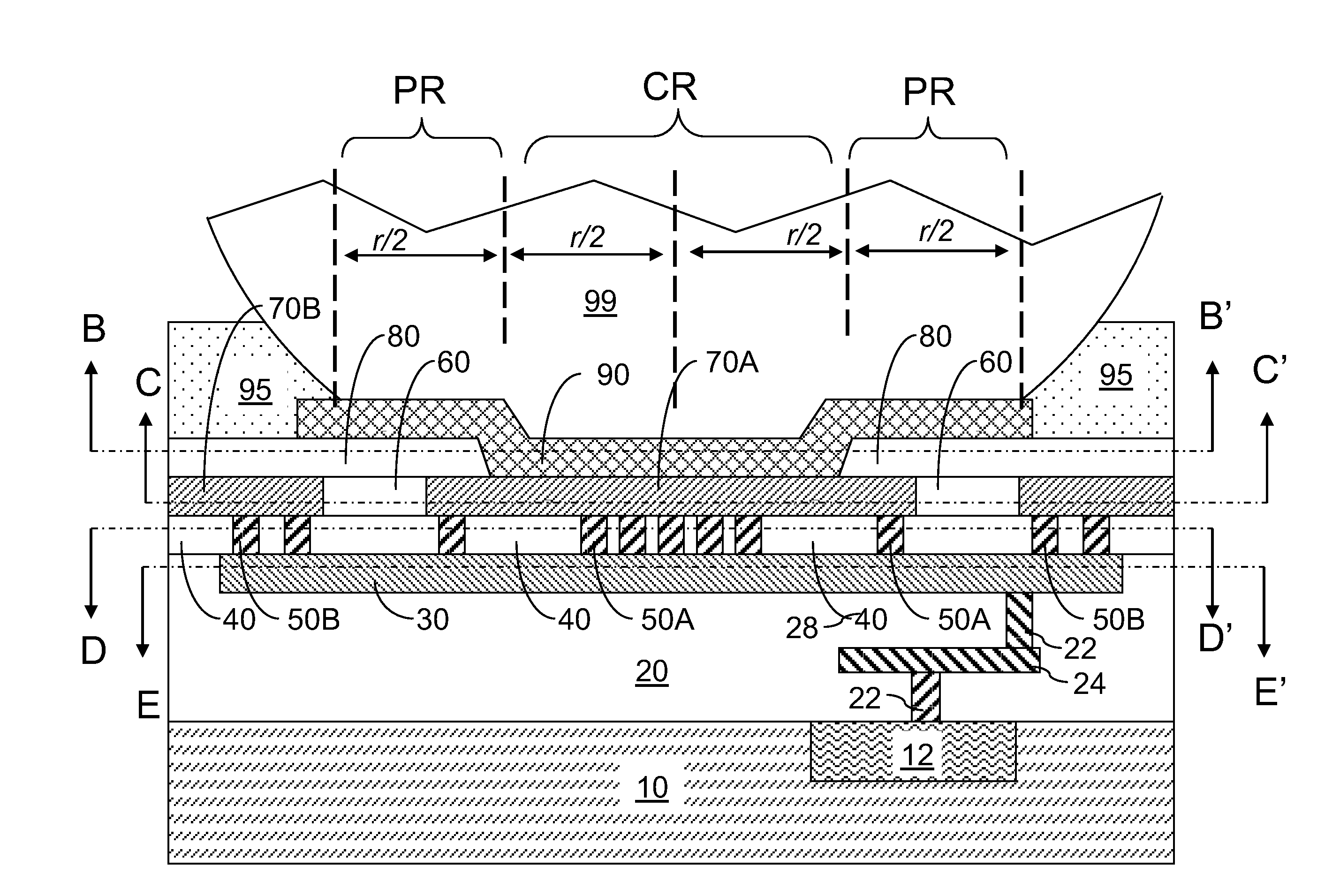 Metal wiring structures for uniform current density in c4 balls