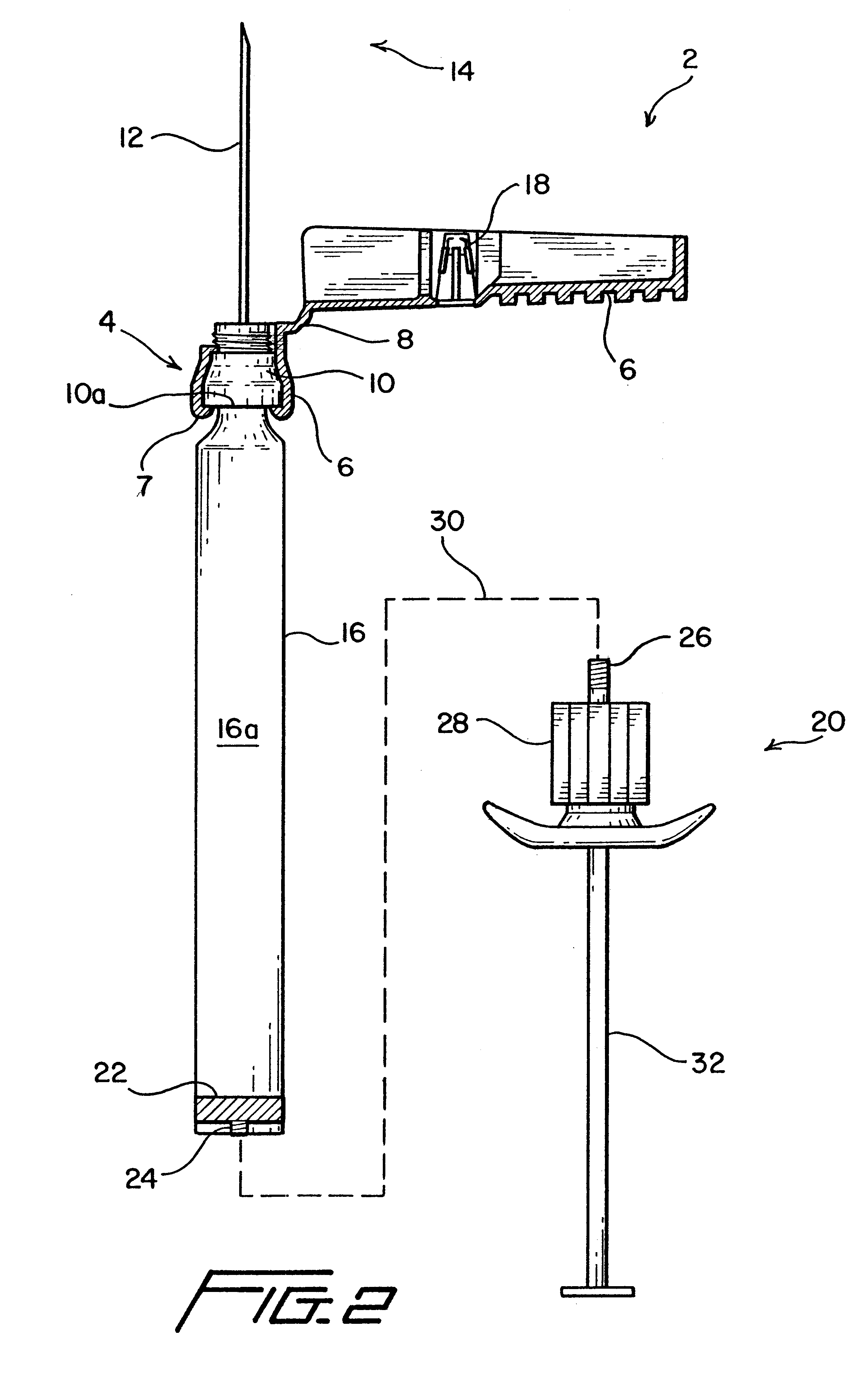 Needle protection apparatus used with a vial