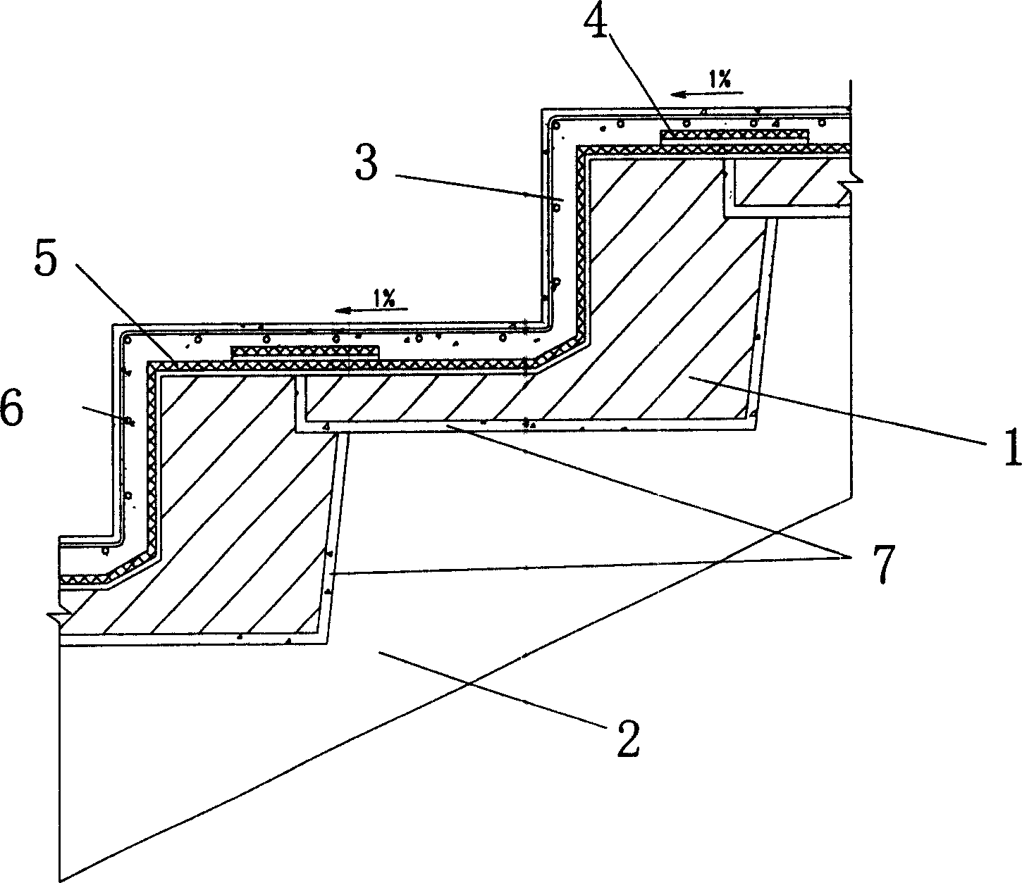 Precast slab bleaches water-proof treating method