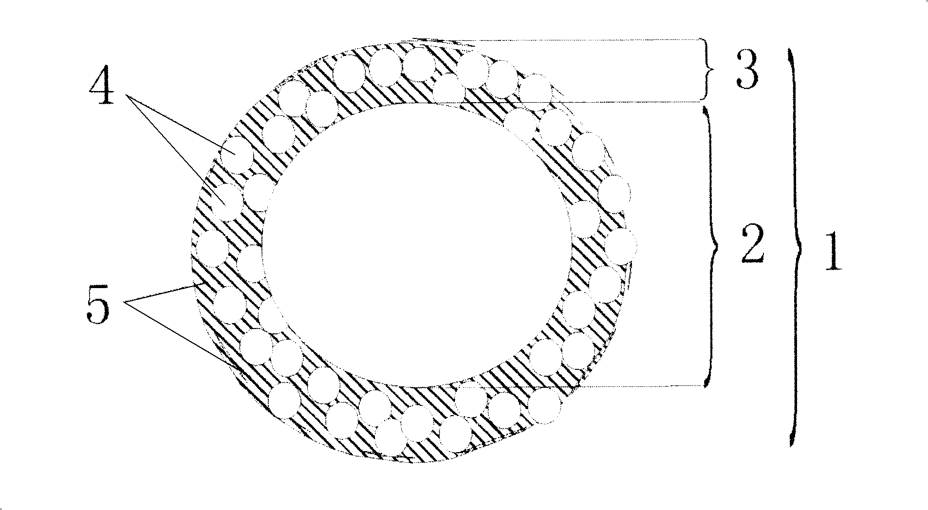 Granular electrode composite material with positive temp coefficient and preparing process thereof