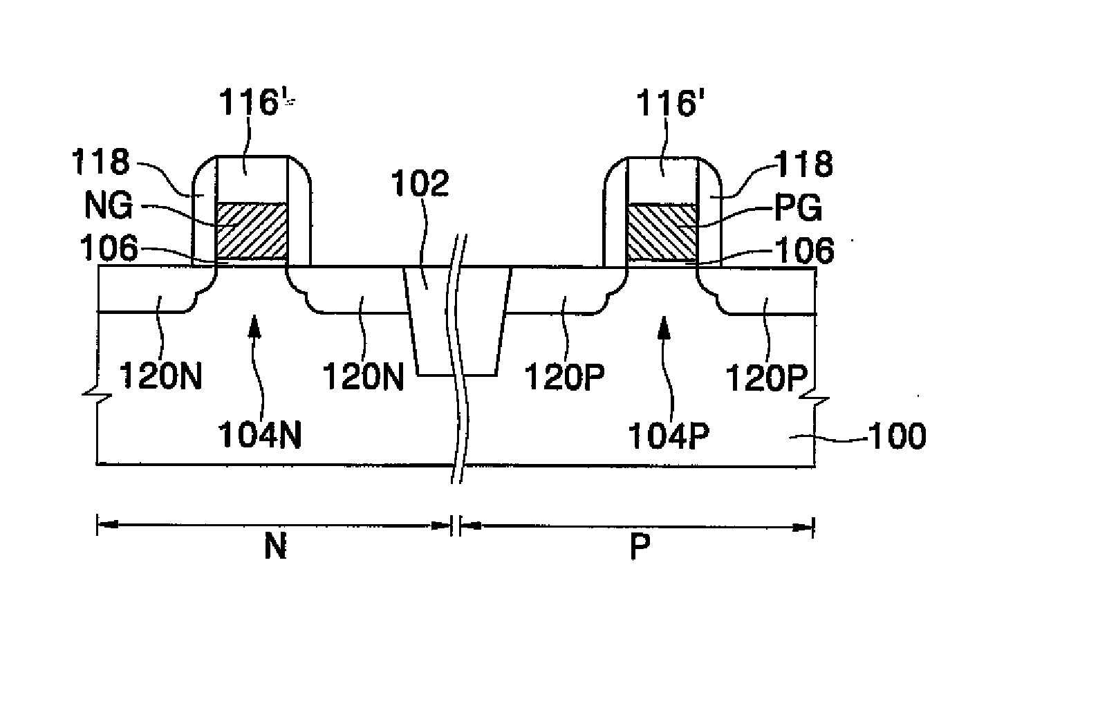 Dual work function metal gate structure and related method of manufacture