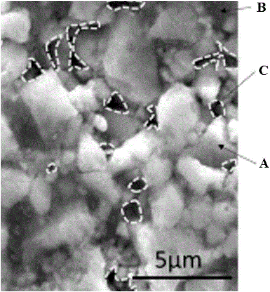 Method for preparing porous zirconium/aluminum tungstate composite material by spark plasma sintering