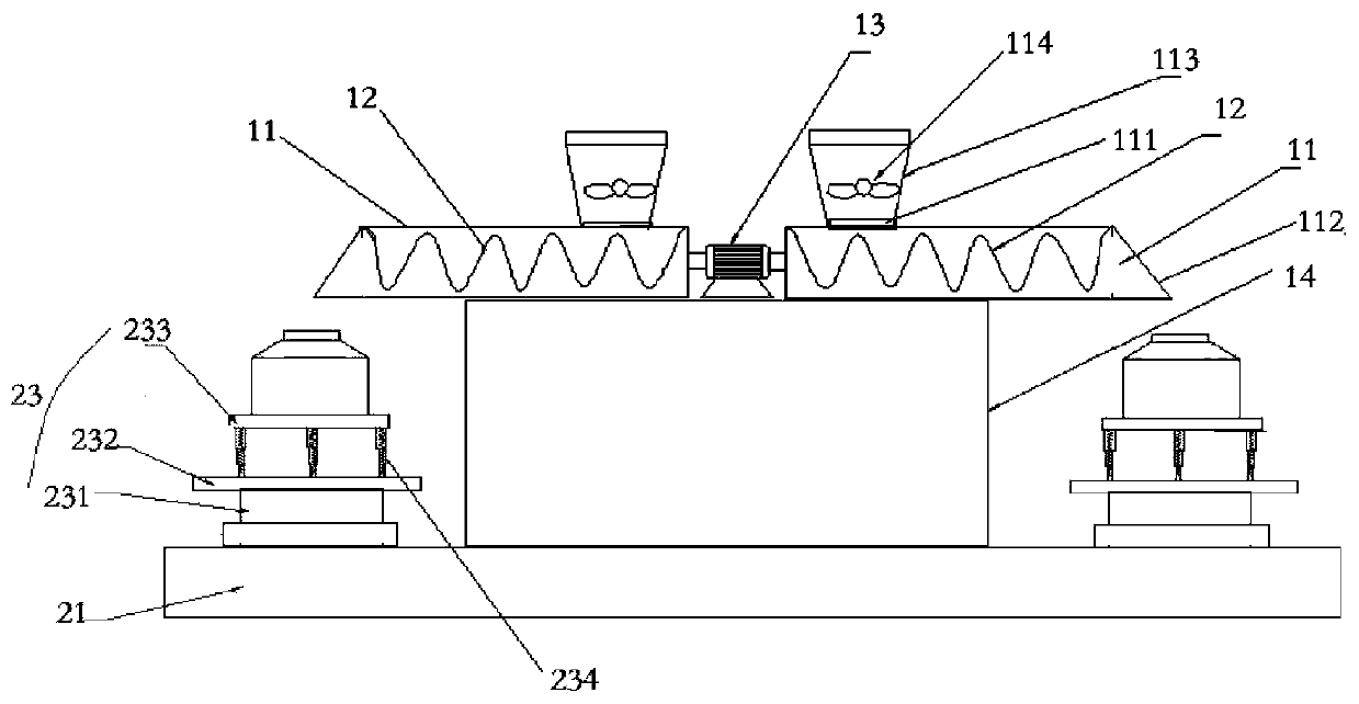 Efficient discharging device for water-based extinguishing agent production and working method of efficient discharging device