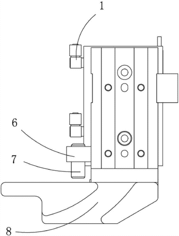 Wedge-shaped block type clamp pushing and pulling mechanism