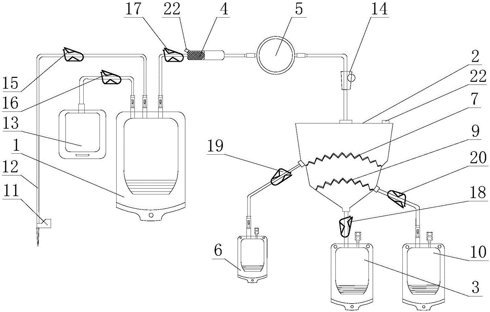 Blood component separation device and blood component separation method