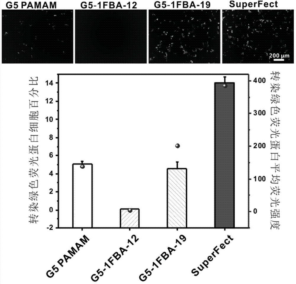 Dendrimer gene carrier modified by fluorine-containing aromatic ring compound as well as preparation method and application thereof