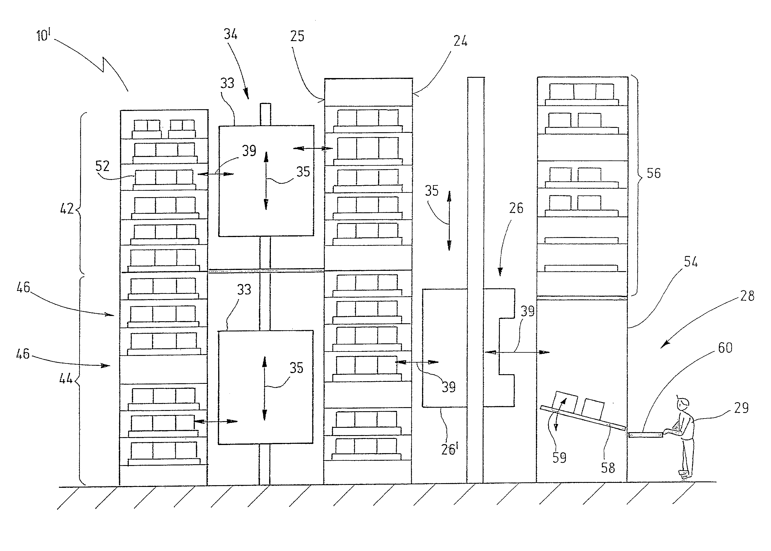 Rack Warehouse and Order-Picking Method