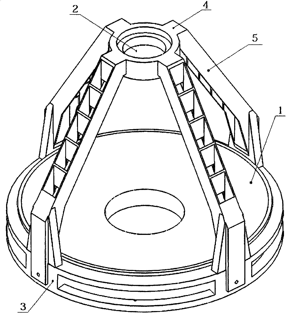 Secondary mirror support structure of space optical remote sensor