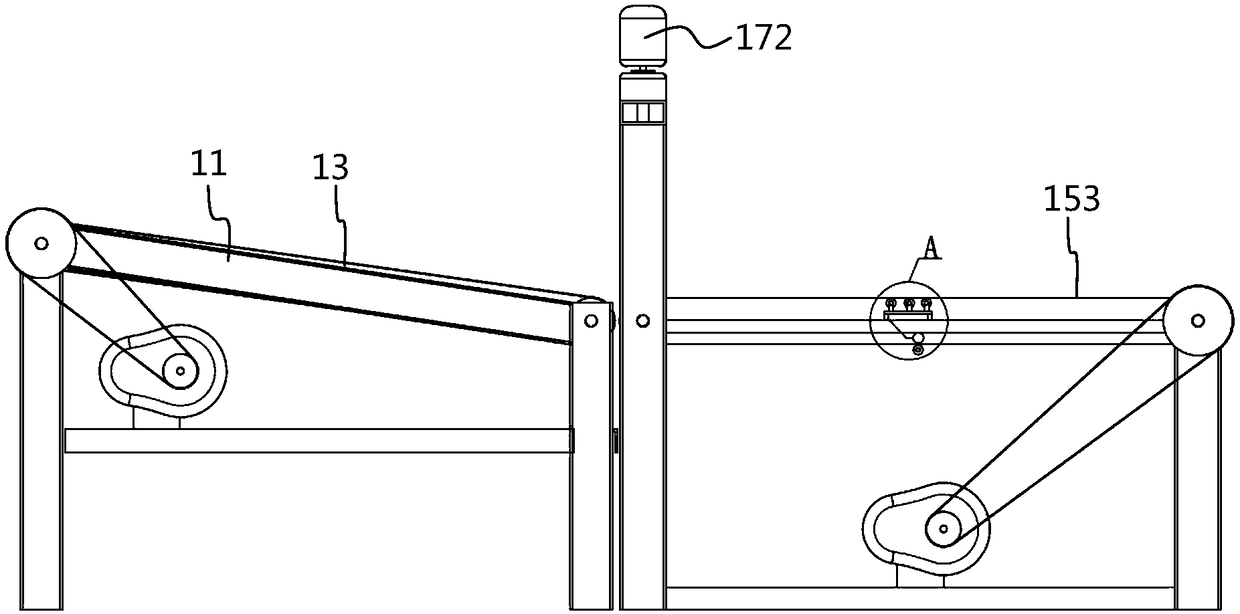 Rock wool production weighing belt device and rock wool board production line