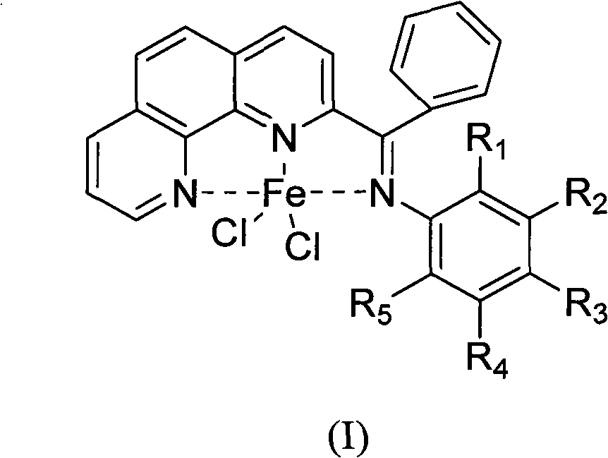 Preparation method of benzoyl-substituted 1,10-phenanthroline complex and catalytic application in ethylene oligomerization