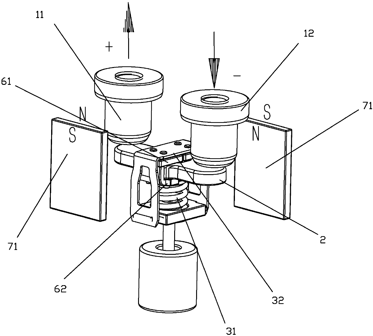 DC relay capable of arc extinguishing and resisting short-circuit current