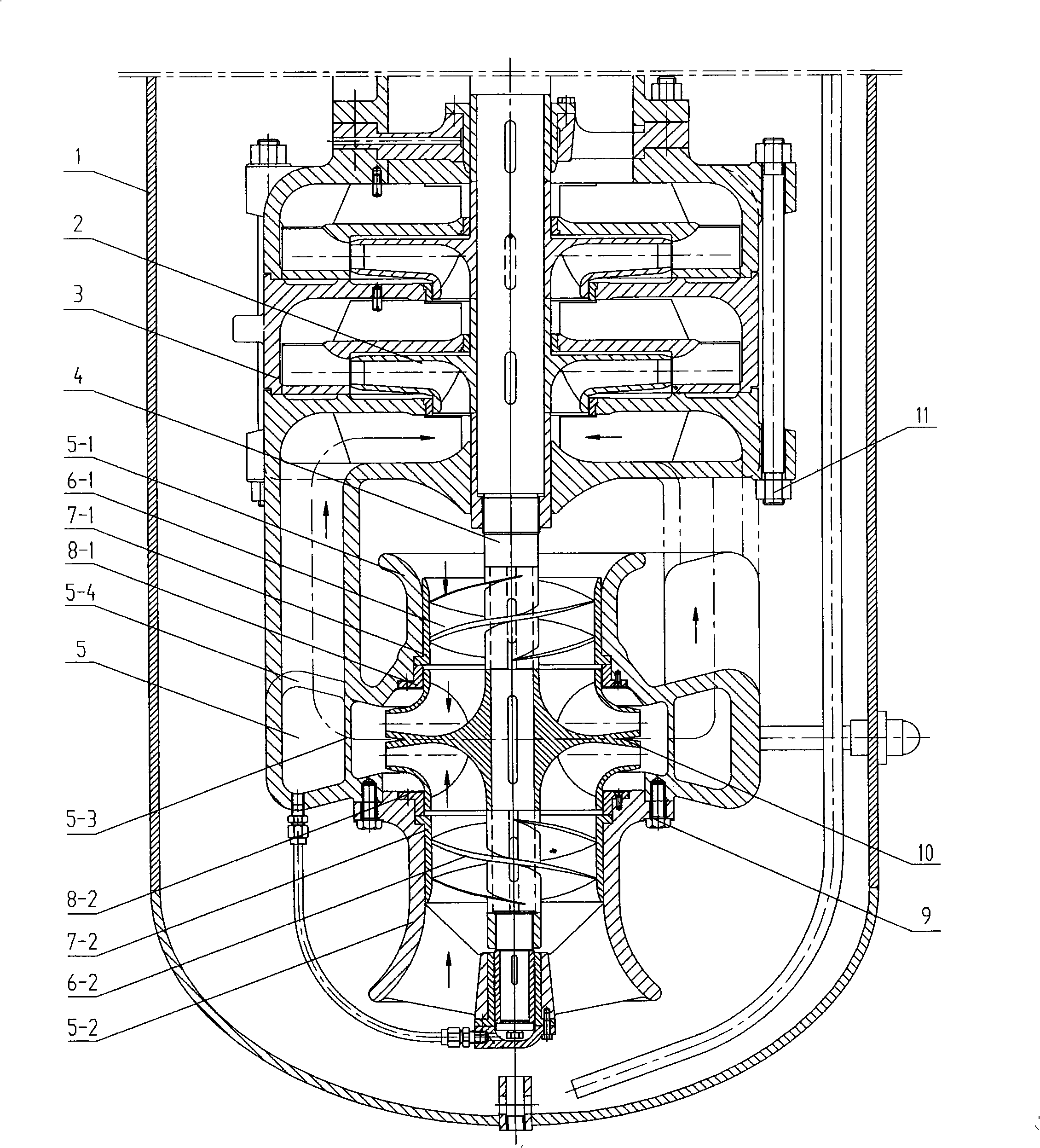 Vertical type multilevel barrel bag pump