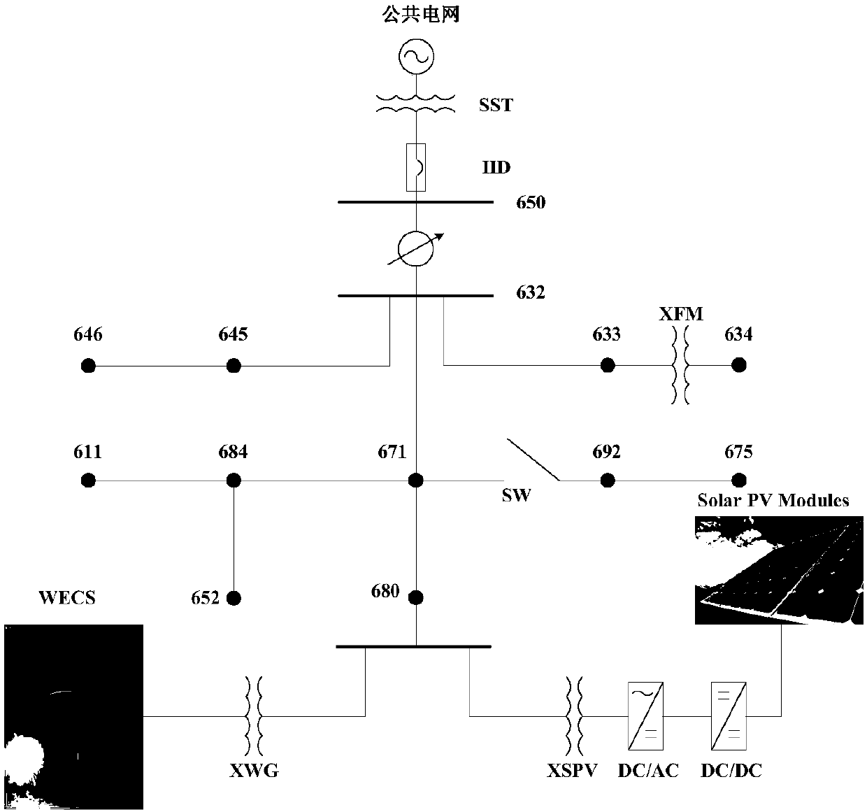 Distributed power source power distribution network electric energy quality disturbance detection method based on VMD and DFA