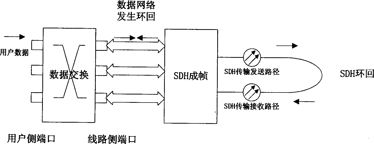 Method for detecting multi-service transmission platform device service loopback